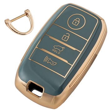 Vendict 金邊TPU鑰匙殼  KIA-05  灰藍色