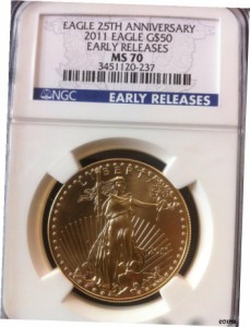 品質保証書付】 アンティークコイン NGC PCGS 2011年 NGC $50 MS70 25