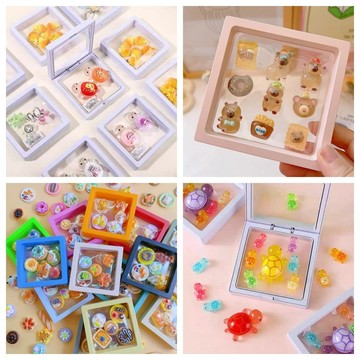現貨🏆隔日到貨 飾品展示盒 透明PE薄膜 首飾收納盒 PE膜懸浮盒 萌粒展示盒 吧唧展示 耳環展示盒 飾品盒 首飾盒
