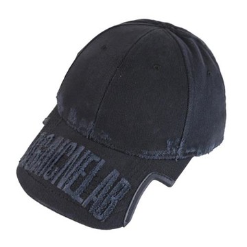 BALENCIAGA 巴黎世家 803216 Agaicnelab 刷破字母毛邊棒球帽.黑