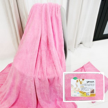 Yenzch 珊瑚絨四季毯180*150cm 雙人/櫻花粉《送枕頭巾2入》 RM-90010-2 台灣製