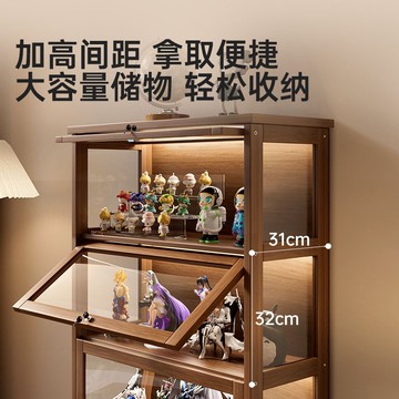 置物架 儲物櫃 收納櫃 實木帶鎖手辦展示柜透明樂高模型盲盒亞克力多層立式防塵收納柜子 八折下殺wy28