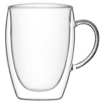 Hesii PING 雙層手把杯 350ml  透明色  1個