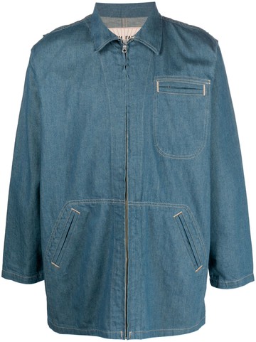 Levi's: Made & Crafted - zip-up denim shirt jacket - men - Linen/Flax/Cotton - XS - Blue