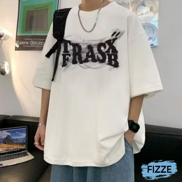 男士短袖 男生衣服 M-5XL 寬鬆T恤 男生上衣 落肩五分袖 大尺碼 短袖男 五分袖  ATCT202 【FIZZE】