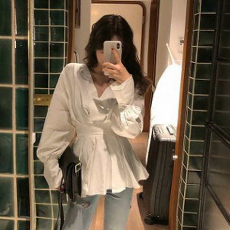 春新作 ブラウス レディース カシュクール ブラウス 韓国 ブラウス 春 秋 冬 オフィス シャツ ブラウス レディース 長袖 大人可愛い ブラ 通販 Lineポイント最大get Lineショッピング
