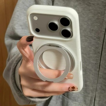 ins風韓系黃色線條360支架磁吸殼 iphone17手機殼16 15 蘋果防摔保護殼 簡約設計