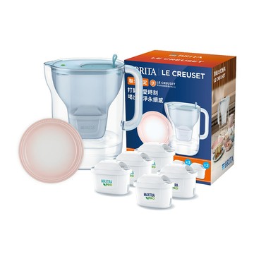 BRITA 【官方直營】永續純淨濾水壺5芯組(送LE CREUSET 餐盤19cm)