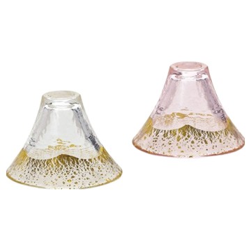 TOYO-SASAKI GLASS 東洋佐佐木 手工玻璃金箔富士山招福杯 清酒杯  1盒