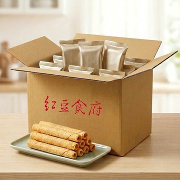 紅豆食府 I 原味蛋捲人氣箱購組(12袋/箱)，箱購不含提盒-9/21起出貨