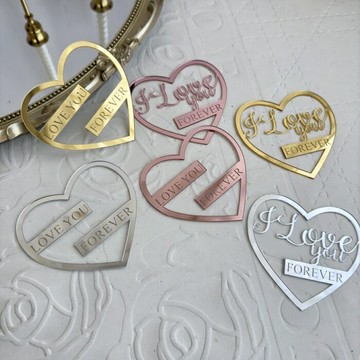 [Hare.D]現貨 愛心側面蛋糕插 壓克力 插牌 蛋糕裝飾 蛋糕插牌 情人節 慶生 節慶 情人節 質感蛋糕插