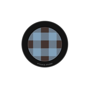 咖藍格紋款 隱藏式鏡面伸縮磁吸手機支架 (支援Magsafe)