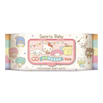 [寶富華]加蓋 Hello Kitty嬰兒加厚純水柔濕巾100抽