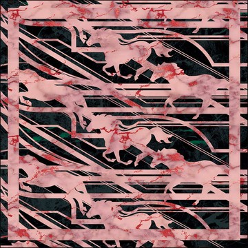 Daniel Wong 萬馬奔馳 Cashmere絲巾(乾燥玫瑰粉)