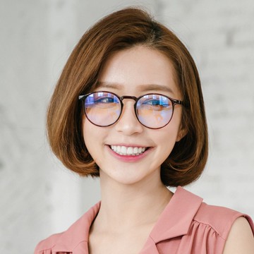 百老匯的城市光廊│簡約造型輕量亮棕圓框UV400濾藍光眼鏡