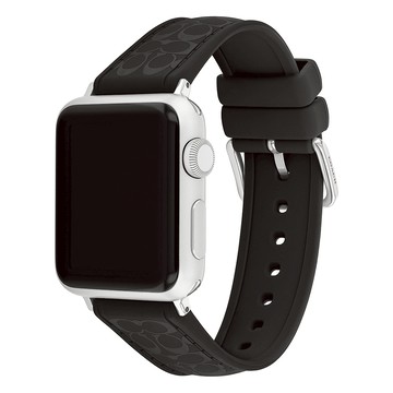 COACH Apple Watch 錶帶 38/40/41mm 適用 矽膠錶帶- 黑色(不含手錶)
