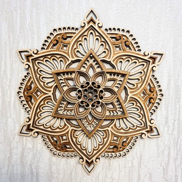 曼陀羅牆藝術精神裝飾 3D 多層花木蓮花瑜珈脈輪