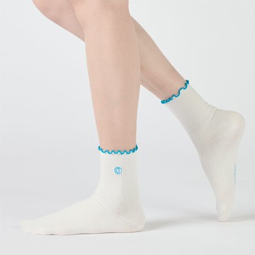 氣泡蘇打 中筒襪 - 白(F)