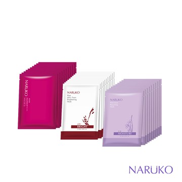 【NARUKO牛爾】換季面膜保濕組 (紅薏仁+森玫瑰+水仙)共30片