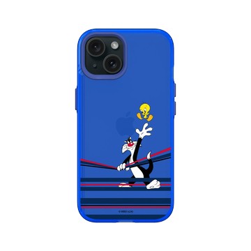 iPhone 15 Clear 激光藍 - 樂一通 Looney Tunes - 線條系列-崔弟與傻大貓