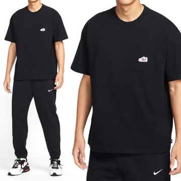Nike As U Nsw Tee M90 Snkr Ptch Pkt 男款 黑色 休閒落肩 短袖 IB1383-010
