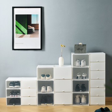 鞋盒收納盒透明aj塑料可疊雙開鞋墻 加高可視省空間神器大號3個裝