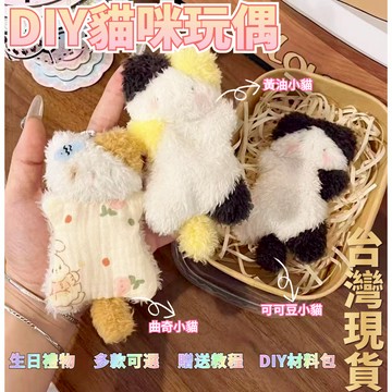 🔥台灣現貨 DIY貓咪玩偶 豆袋玩偶 豆袋貓咪玩偶 安撫貓咪玩偶 安撫豆袋 手作娃娃玩偶材料包diy 聖誕禮物 交換禮物