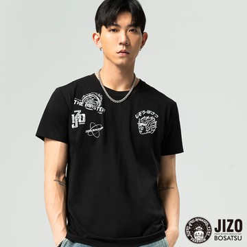 【買1送1】半臉電流短TEE(黑) - BLUE WAY 地藏小王