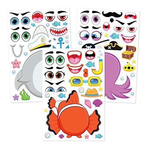 JOYIN 36 PCS Makeーaーface Sticker Sheets Make Your Own Animal Mix and Match