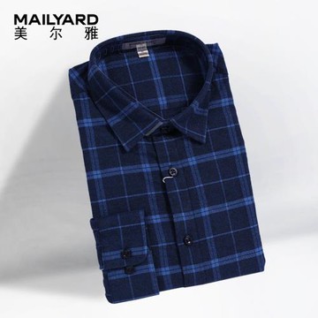 MAILYARD/美爾雅長袖襯衫男 商務時尚男士修身磨毛休閑棉襯衣 641