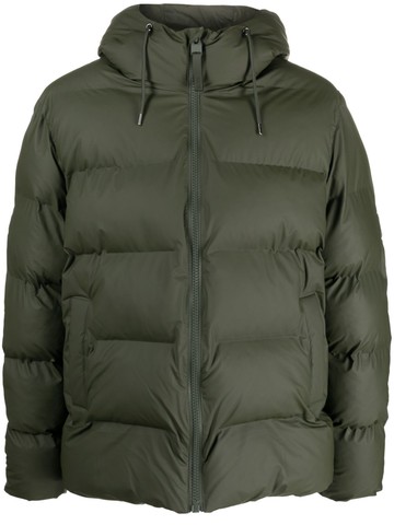 Rains - hooded padded jacket - men - Nylon/Polyester/Polyester/Polyurethane - XS - Green
