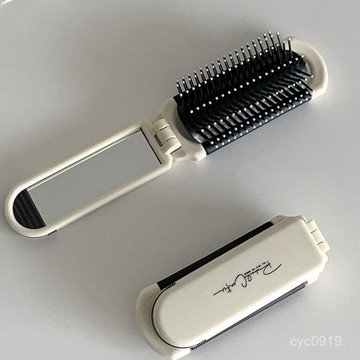 全網最殺價💯【店鋪熱銷】便攜折疊小梳子帶鏡子一體 卡通創意ins風可愛按摩氣墊梳女士新款