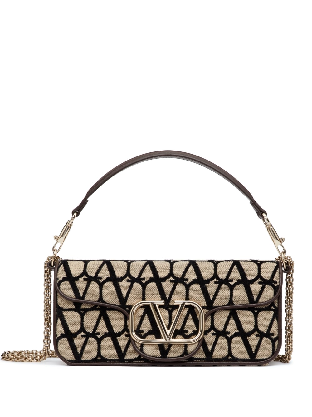 Valentino Garavani - monogram shoulder bag - women - Cotton/Polyester/Viscose/Nappa Leather - One Size - Neutrals