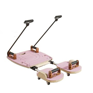 健腹機 【暢麥】普拉提床 迷妳核心 健身板 多功能 純木小型 居家 便攜 彈簧 普拉提板瑜伽 可拆卸俯臥撐支架