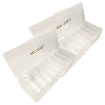 POLYWELL 寶利威爾 3C線材7格收納盒 PW15-T65-0646  2個  27.5 x 10 x 6.5 cm  透明白