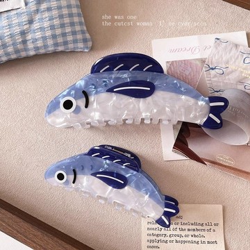 🏆臺灣熱賣好物🏆小紅書同款沙丁魚抓夾後腦勺盤發鯊魚夾搞怪趣味小衆髮夾可愛頭飾