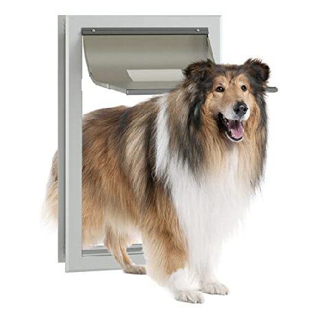 Dog Door Aluminum Pet Door with Extra Large Flap 14