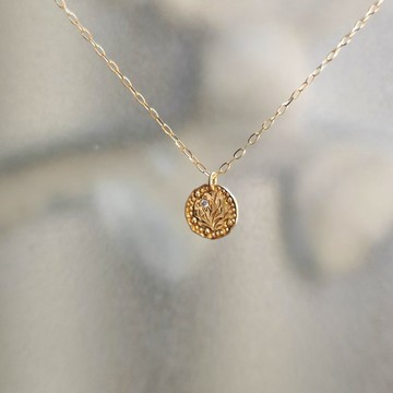 月之華 K18金 手工項鍊 綴鑽款