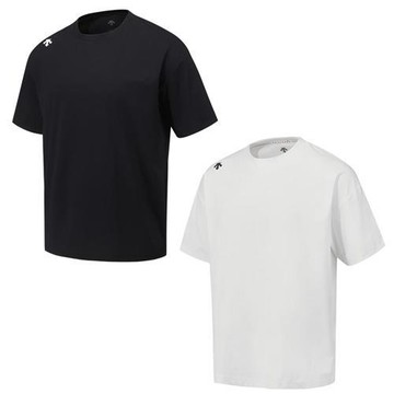 Descente 迪桑特 短袖上衣 男裝 排汗 背後印花 黑/白【運動世界】SQ321TTS84-BLK0/SQ321TTS84-IVY0