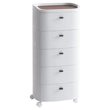 FAmILyLIFE 生活 高耐重5層抽屜收納櫃 純白滾輪款 YG-170-A  5層  42cm  白色