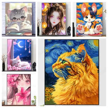 💛盒裝💛台中寄出💛 DIY鑽石貼畫 5D鑽石畫 點鑽畫 DIY立體鑽貼畫 鑽石貼 貼鑽畫鑽畫手工藝手作圓形鑽