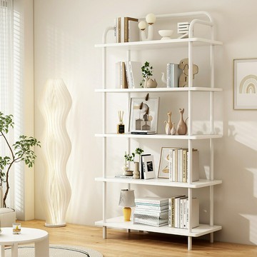 免運 開立發票 書架落地客廳兒童置物架家用靠墻奶油風房間收納架多層鐵藝展示架