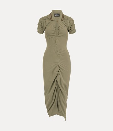 Vivienne Westwood Pulling Dress Solid Piquet Covert-green S Women
