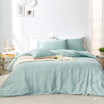 【DUYAN 竹漾】60支萊賽爾天絲特大四件式鋪棉兩用被床包組 / 淺茶奶綠 台灣製