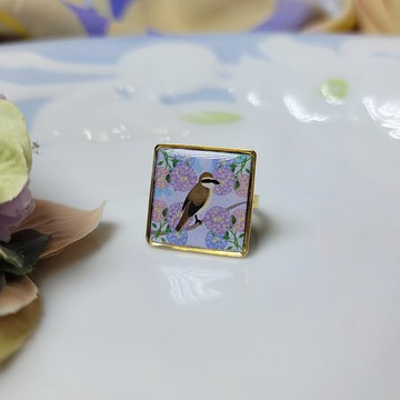 芒種 節氣花磚 手作 戒指 徽章 別針