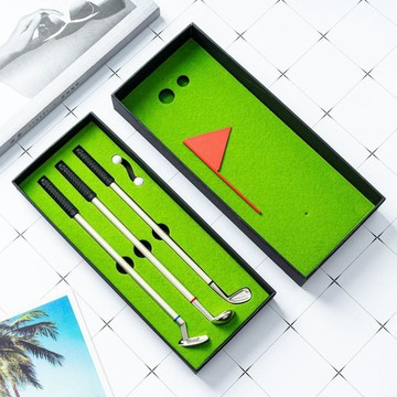🌞包包優選寶藏品🌟🌟新高爾夫迷你球場圓珠筆禮盒套裝創意球杆圓珠筆迷你逼真訓練場景🌞