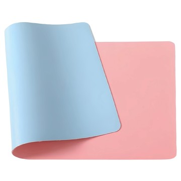 雙面皮革桌墊 PU皮革 防水 耐磨 防刮  90 x 45cm  淺藍色 + 粉色  1個