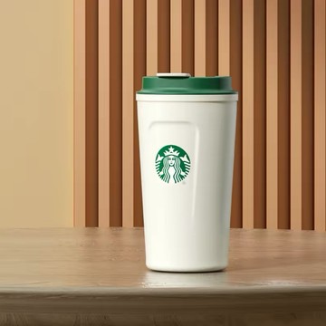 星巴克杯子經典系列白綠高顏值不鏽鋼桌面杯情侶款便攜隨行保溫杯