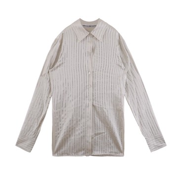 alexanderwang 真絲水鑽細條紋襯衫