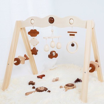 木質嬰兒健身支架 北歐風兒童房櫸木健身架 寶寶實木健身架 免運 全館特惠 【PPD1234】